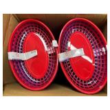 Box of 100 Plastic Serving Baskets - Great for Catering - Parties - Restaurants - Food Trucks Etc Blue & Red