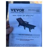 VEVOR Chaise Lounge Chair, 400 lbs Weight Capacity, 6 Positions Adjustable Patio Lounge Chair, Outdoor HDPE Lounge Chair with Backrest & Cup Holder, for Pool Poolside Deck Backyard Lawn, Brown *Retail