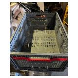 Bundle of 2 Foldable Plastic Crates - Break Down for easy storage when not using 8” x 23.4” x 15.5”
