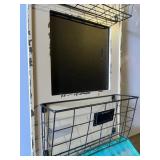 Bundle of Calk & Kirkland 11.8” x 31.5” Rustic White FCT Chalk Board W/ Baskets - Great for entry ways, Washrooms, Make Kids Todo Lists etc.