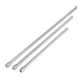 TOOLUXE 00216L 1/2" Drive Long Reach Extension Bar Set | 3 Piece | 18", 24", 30" | Super Extended | Cr-V Steel, clear