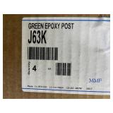 Box of 4 Post for Epoxy Wire Shelving - 63", Green