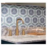 Box of 25 Tiles Merola Tile Coco Hex Camellia Blue 7" x 8" Porcelain Floor and Wall Tile *Retails $139* no box