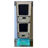 Bundle of Calk & Kirkland 11.8” x 31.5” Rustic White FCT Chalk Board W/ Baskets - Great for entry ways, Washrooms, Make Kids Todo Lists etc.