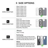 ykooe Rugged Nylon Holster Compatible with iPhone 17 16 15 14 13 12 & Pro Models, Galaxy S25, S24, S23, S22,S21 Cell Phone Belt Holder for Men, Black - L