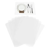 Plastic Placemats for Dining Table, Translucent Placemats, 8 Pcs Heat Resistant, Washable Dining or Kitchen Table Mat,(12x14.2 Inch)