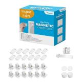 Vmaisi Adhesive Magnetic Cabinet Locks (12 Locks and 2 Keys)
