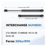 ARANA C16-08568 Trailer Door Replacement Gas Strut - 20 inch 20 lbs Lift Support Shock Spring for Cabinet Basement Door, Motorhome Doors, Compartment Door, 2PCS (NO Brackets)