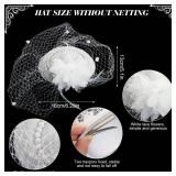 Heliltd 5Pcs Fascinators for Women Tea Party Fascinator Hat White Veil Tea Party Hats and Gloves Set for Women