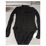 Mangopop Black Long Sleeve Bodysuit- M