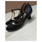 Womens T-Strap Latin Salsa Ballroom Dance Heels Black Character Shoes Prom Wedding Dress Pumps (7 / Black)