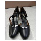 Womens T-Strap Latin Salsa Ballroom Dance Heels Black Character Shoes Prom Wedding Dress Pumps (7 / Black)