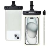 wellhouse Waterproof Phone Pouch, Waterproof Phone Case For iPhone 12- 16Pro Max XS Samsung, IPX8 3D Cellphone Dry Bag Beach Essentials (1 Pack - Luminous Black7.0, 7 inch)