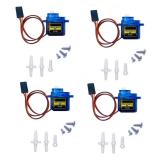 4PCS SG90 Servo Motor Micro Servo 9G Servo Motor For RC Robot Arm Helicopter Airplane Remote Control (4X)