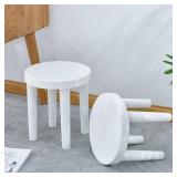 Kids Stool Grip Small White Plastic Office Shoes Foot Soft Stool Chair Low Toddlers Thickening Kitchen Home Kids Training Activity Skid Toddler Round Non-Slip Non Step Shower