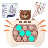 ROUSKY Quick Push Bubble Game For Kids & Adults,Mini-Handheld Fast Speed Push Game,Relieving Stress Pop Fidget Game Toys For Boys, Girls, Teens (Bear)