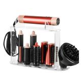 Upgraded Storage Holder for Dyson Airwrap 7-Hole Acrylic Stand Organizer for Long Barrels & Diffuser Nozzles, Countertop Holder for Airwrap Styler Accessories for Bathroom Vanity Makeup Table