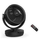 JRD Fans for Bedroom, 90° Oscillating Air Circulator Fan, 13 Inch Quiet Table Fan with Remote, 120° Adjustable Tilt, 3 Speeds, 7H Timer, Powerful Desk Fan for Whole Room Home Office Living Room