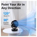 JRD Fans for Bedroom, 90° Oscillating Air Circulator Fan, 13 Inch Quiet Table Fan with Remote, 120° Adjustable Tilt, 3 Speeds, 7H Timer, Powerful Desk Fan for Whole Room Home Office Living Room