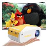 Mini Projector, 2025 Upgraded Movie Projector Portable Supported 1080P FHD, Bluetooth, USB & Type-C, Compatible with IOS & Android Smartphone/Tablet/TV Stick/PC/Laptop, Indoor & Outdoor Home Theater