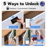 Anweller Baby Proofing Smart Cabinet Locks, Child Proof Hidden Drawer Locks, No Drill Adhesive Magnetic RFID Bluetooth Keyless Lock for Adults File Kitchen Cupboard Closet Liquor - Black