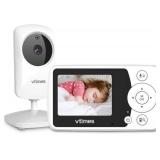 VTimes Baby Monitor with Camera and Audio, Video Baby Monitor No WiFi Night Vision 2.4" LCD Screen Portable Baby Camera Monitor Alarm Lullaby Temperature Sensor and 1000ft, Ideal for Baby/Elderly/Pet