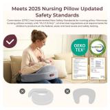 Momcozy Innovative Safety Fence Nursing Pillow - Firm & Springy Memory Foam - Stable, Ergonomic Support & Comfort - Wider Breastfeeding Cushion, Adjustable, Removable Cover, Baby Safety Certified