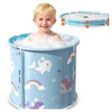 Portable Bathtub, Foldable Bathtub for Kids, Boys and Girls, Therapy Tub for Shower Stall Bathroom Fold Up Japanese Soaking Hot SPA Bath Tub, Outside Ice Bath 21.65