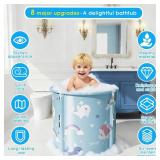 Portable Bathtub, Foldable Bathtub for Kids, Boys and Girls, Therapy Tub for Shower Stall Bathroom Fold Up Japanese Soaking Hot SPA Bath Tub, Outside Ice Bath 21.65