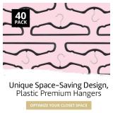 Higher Hangers Slim Black (Non-Velvet) Short Neck Vertical-Space-Saving Clothes Hangers, 40-Pack, Reduce Wrinkles & Max Closet Space in Home, Apartment, Dorm, RV, Boat, Yacht