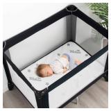 Bassinet Mattress Pad 25 x 36 Compatible with Dream On Me Nest/Zoom Portable/Zodiak, Pamo Babe Portable, Cosco Portable and Baby Trend, Waterproof Breathable Baby Foam with Removable Zippered Cover