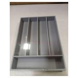 Besilord Bamboo Silverware Holder - Drawer Organizer with 5 Slots (Gray)