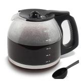 12-Cup Replacement Coffee Carafe Compatible with Mr. Coffee Coffee maker Pot, Replace Part# PLD12 PLD12-RB Series, Black Handle