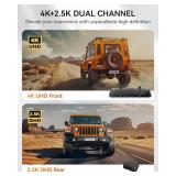 WOLFBOX G900 Rear View Mirror Camera, Mirror Dash Cam 4K Front and 2.5K Rear, Smart Full 12 Touch Screen, Backup Camera for Car, GPS, WDR, Night Vision, Included 64GB Card