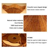 Osasy Wicker Boho Lampshades,Table Lamps Shades-2 pack,Hand Crafted Rattan Lamp Shades For Table Lamps and Floor Light- Boho and Flower-inspired Designs(Dark Brown)