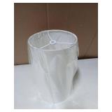 Wellmet White 6"x 6"x10" Lampshade, No Assembly Required, Classic Modern Lamp Shade for Table Lamp, Bedside Lamp, Floor Lamp, Fabric Drum Lampshade, Spider Fitter