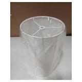 Wellmet White 6"x 6"x10" Lampshade, No Assembly Required, Classic Modern Lamp Shade for Table Lamp, Bedside Lamp, Floor Lamp, Fabric Drum Lampshade, Spider Fitter