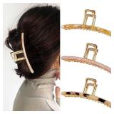 FAELBATY Big Butterfly Hair Claw Clips for Women - 4.7" Acetate and Metal Hair Accessories for Long, Thick Hair (3 Pcs)