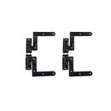 QCAA Blind Shutter Hinge for Wood Frame & Brick, Steel, 2-1/8" Offset, Powder Coated Matte Black, 4 Pack (2 Pair), Made in Taiwan