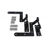 QCAA Blind Shutter Hinge for Wood Frame & Brick, Steel, 2-1/8" Offset, Powder Coated Matte Black, 4 Pack (2 Pair), Made in Taiwan