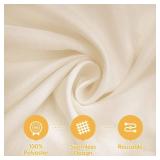 BRILLMAX 4 Pack Beige Tablecloths for 8 Foot Rectangle Tables 90 x 156 Inch - 8ft Rectangular Bulk Linen Polyester Fabric Washable Cloth Cover for Wedding Reception Banquet Birthday Party