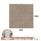 COSY HOMEER Edging Stair Treads Non-Slip Corner Indoor Stair Runners for Wooden Steps,Landing Slip Resistant Stair Rugs Mat for Kids and Dogs,100% Polyester TPE Backing,Beige,30x30 inch