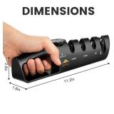 ADDYNO 4-in-1 Knife Sharpener with Angle Guide, Adjustable Edge,3-Stage Coarse Sharpen Fine + Scissors Slot, Non-Slip Base & Ergonomic Handle for Kitchen Knives