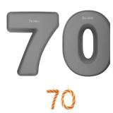 Ducodocu Silicone Number Cake Pan Large 3D Number Cake Mold Baking Forms Novel Cake Tins DIY Baking Mold for 7/70th Birthday Wedding Anniversary 10 inch Number of 7&0