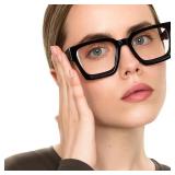 livho Oversized up to 99% Blue Light Blocking Glasses for Woman - Rectangle Fashion Glasses for Computer, Chic Preppy Frame - Anti Eyestrain
