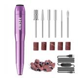 AIRSEE Studio Basic Electric Nail Drill, USB Portable Nail E File Machine for Professional Beginners, Manicure Pedicure Dremel Kit for Salon & Home Use , Purple