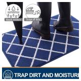 Finchitty Indoor Door Mat, Dirt Resistant and Absorbent, Low-Profile, Non-Slip, Washable Inside Floor Mats for Front Door, Back, and Entrance, 40" x 32", Navy