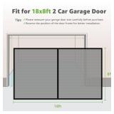 Garage Door Screen - 2 Car 18x8Ft Magnetic Closure Heavy Duty Weighted Bottom Screen Self Sealing Fiberglass Mesh Retractable Net - Easy Assembly & Pass-Through(Black)