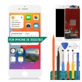 For iPhone SE 2022 Screen Replacement for iPhone SE3 LCD Digitizer Repair Kits for iPhone SE 3rd Gen 2022 Touch Screen Display Assembly Replacement A2783 A2595 A2785 A2782 A2784 (White)