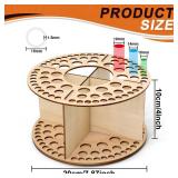 HESHUYU Wooden Paint Brush Holder 76 Holes and 4 Compartments Round Paintbrush Holder Organizer with Silicone Rings Wood Artist Paint Brush Stand Rack for Pens Pencils Art Tools